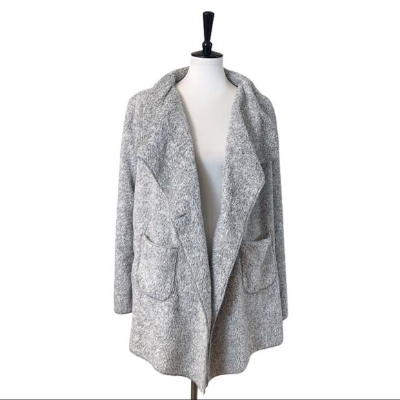 Soft Surroundings Sweater Hugs Gray Fleece Pockets Cardigan Women's Size Small S - Picture 3 of 12